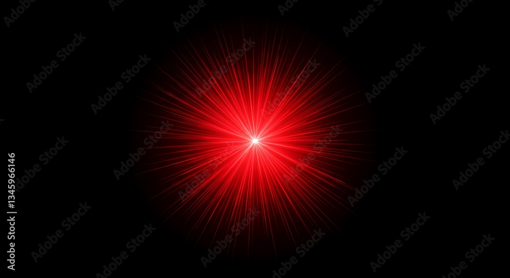 Red Starburst Explosion Shining on Black Background with Light Rays Red Starburst Explosion Shining on Black Background with Light Rays