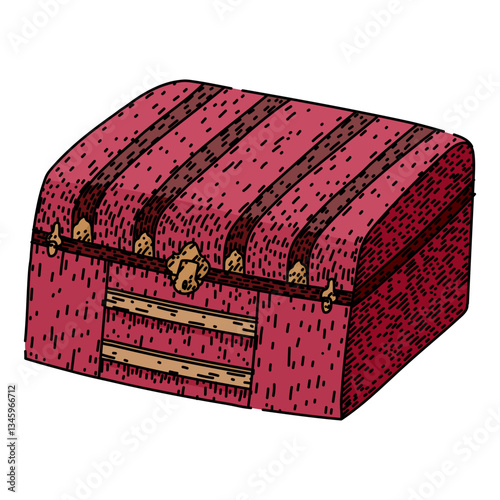 lockbox antique chest sketch hand drawn vector
