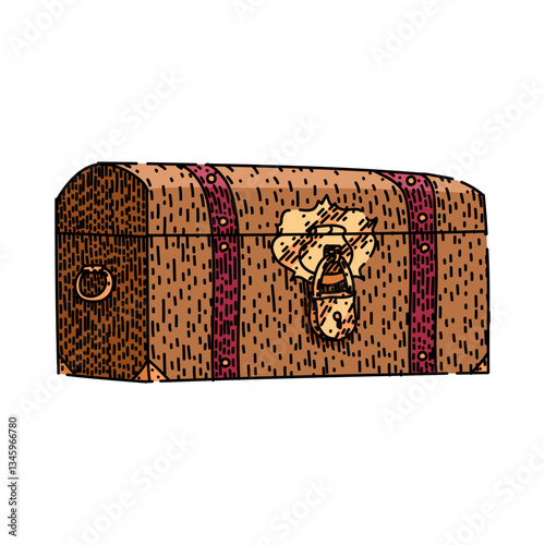 heirloom antique chest sketch hand drawn vector