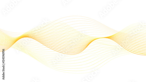 Glowing Golden Waveform with Abstract Flowing Lines