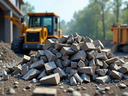 A pile of large, rough stones, likely used in construction or landscaping