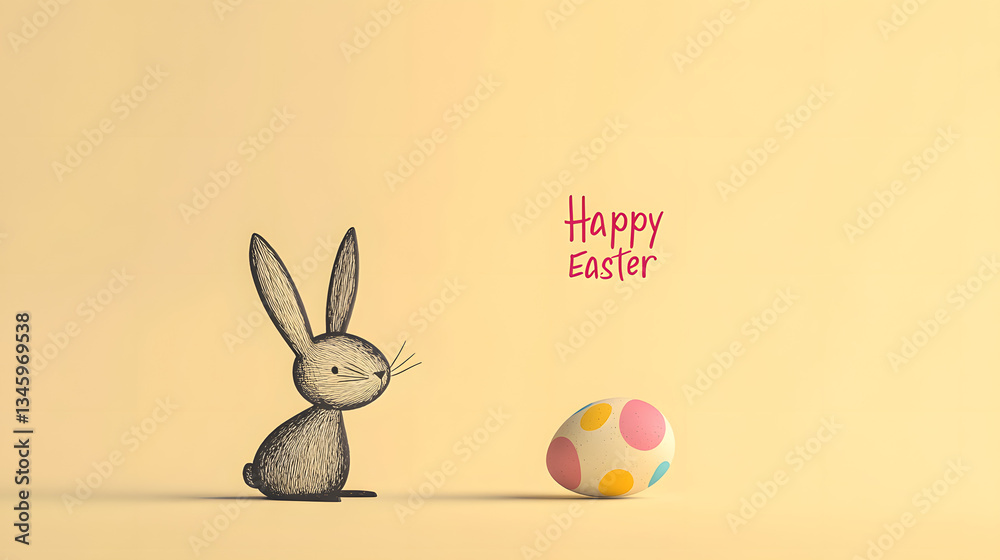 Obraz premium easter, bunny, egg, holiday, spring, decoration, celebration, toy, color, colorful, tradition, easter egg, pink, seasonal, cute