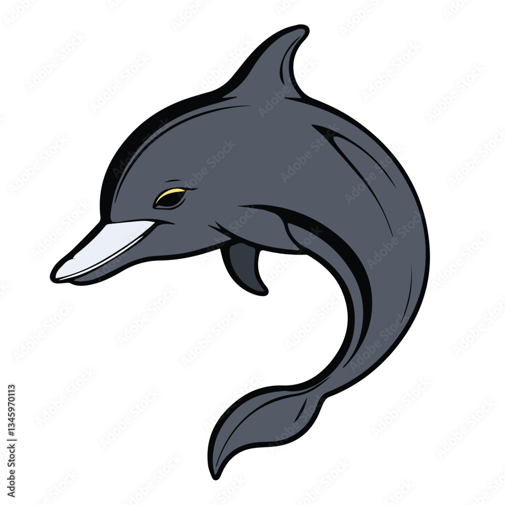 Obraz premium Dynamic Dolphin Silhouette in a Leaping Pose