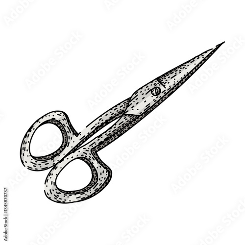 blades scissors sketch hand drawn vector