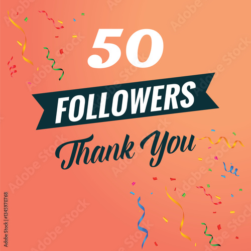 thank yous 50k followers vector design