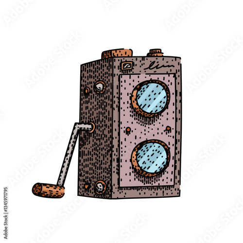classic vintage camera sketch hand drawn vector