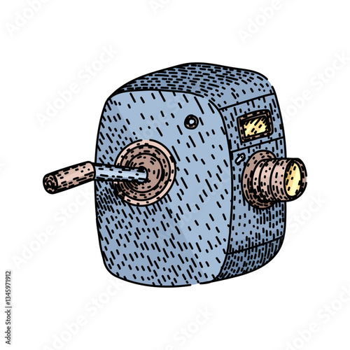 film vintage camera sketch hand drawn vector
