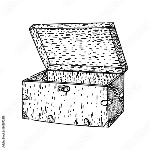 collectible antique chest sketch hand drawn vector