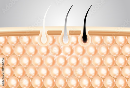 Serum repairs changes in hair color from white to black