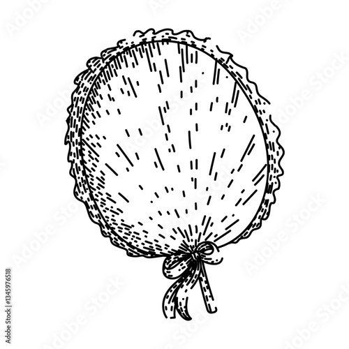 decorative old fashioned fan sketch hand drawn vector