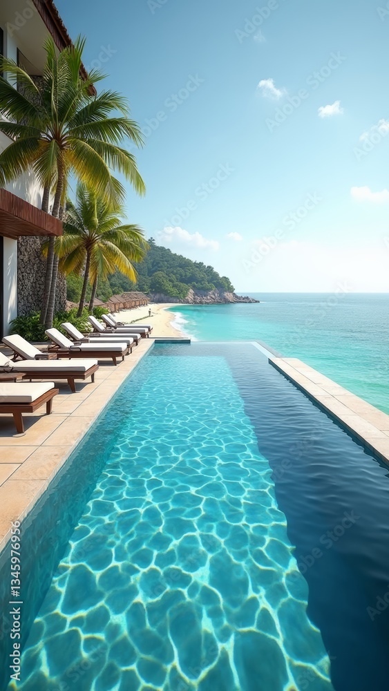 Tranquil infinity pool overlooking the ocean Tranquil infinity pool overlooking the ocean