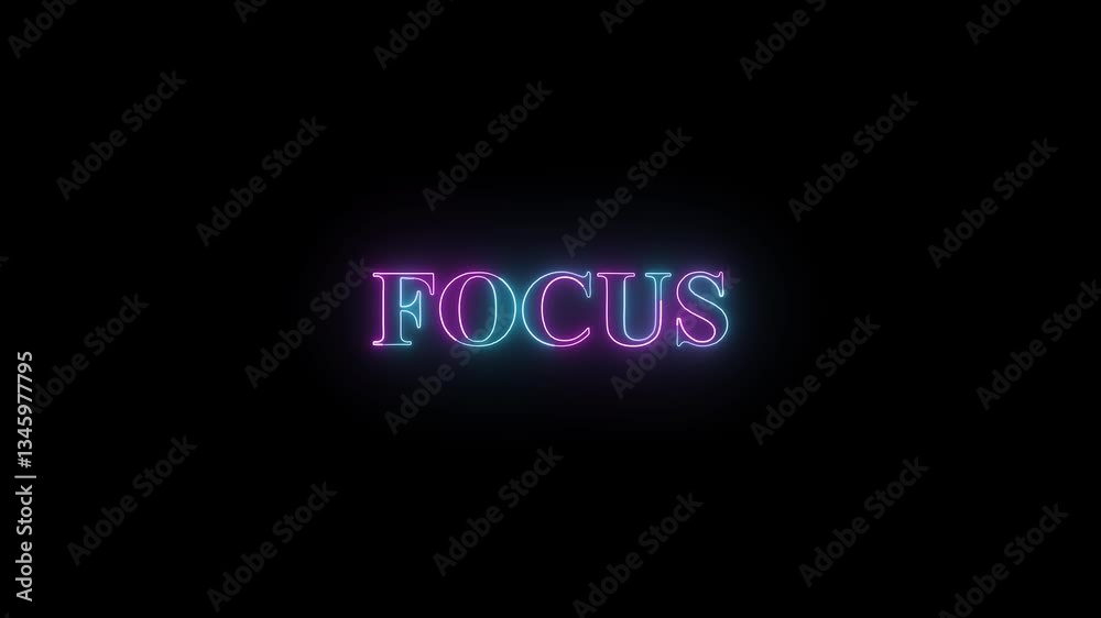 Focus background. Neon glowing focus text , editable neon light style isolated on black background, attention-grabbing. Focus background. Neon glowing focus text , editable neon light style isolated on black background, attention-grabbing.