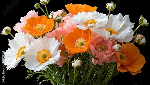 Capture the essence of natural beauty with this stunning image Vibrant multi-flower bouquet with subtle natural imperfections, isolated against a clean backdrop Perfect for adding a touch of elegance