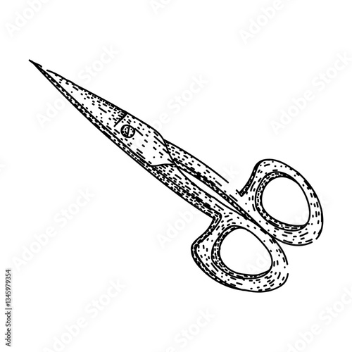 blades scissors sketch hand drawn vector