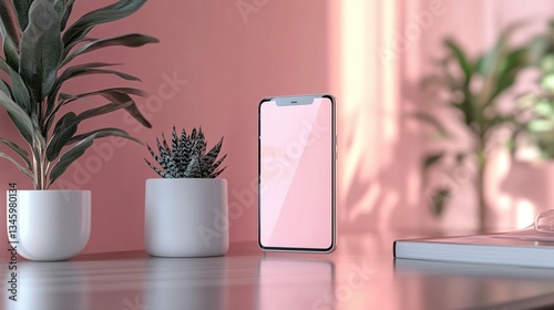 Mobile Phone Mockup: Pink Aesthetic