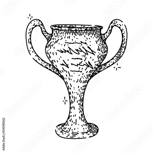 honor trophy sketch hand drawn vector
