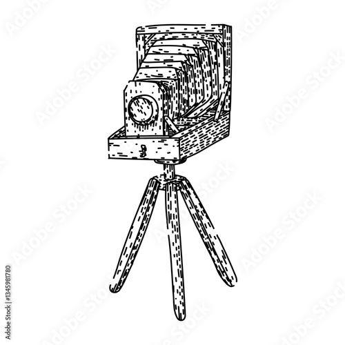 analog vintage camera sketch hand drawn vector