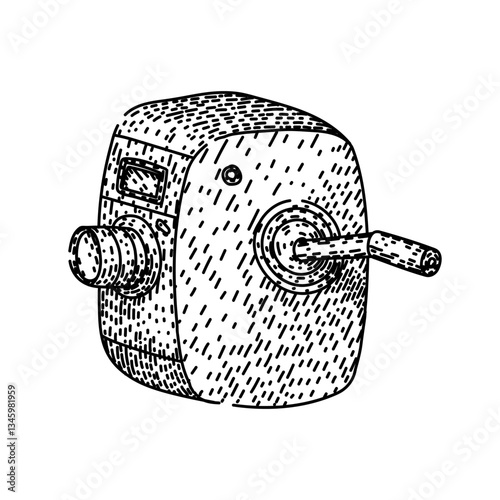 film vintage camera sketch hand drawn vector
