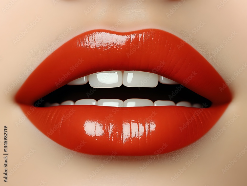 Obraz premium Red Lips for Close-up, Beauty, Glossy.