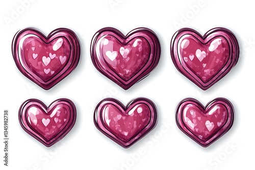 Pink Hearts Collection: Valentine's Design Elements.