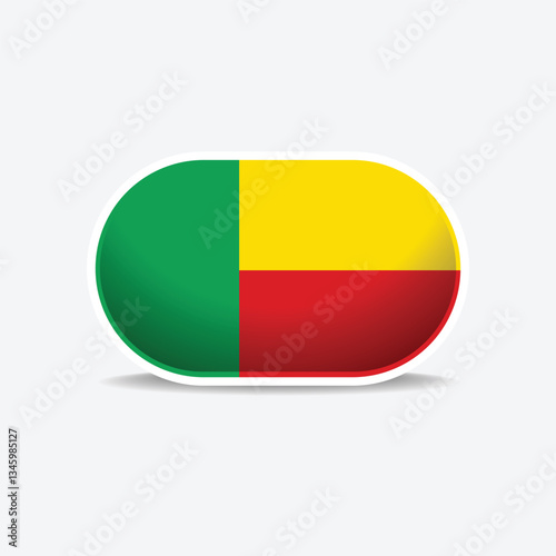 Free Download Benin national flag button vector - GFXLoad