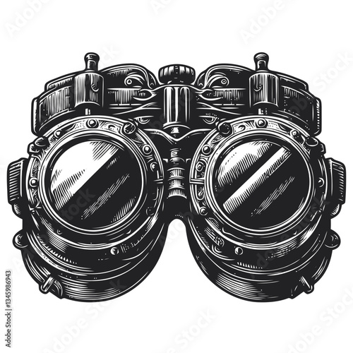 Steampunk goggles with metallic details and adjustable lenses in a unique design