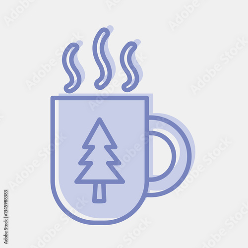 Icon cup. Camping and adventure elements. Icons in two tone style. Good for prints, posters, logo, advertisement, infographics, etc.
