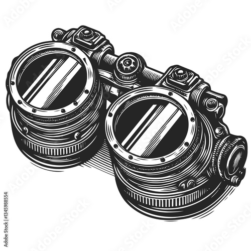 Ornate steampunk goggles with adjustable lenses and unique mechanical aesthetics