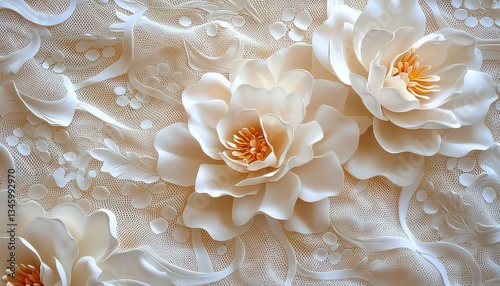 Discover stunning floral lace-inspired patterns created with delicate flower shapes, offered on a transparent background, perfect for elegant designs and creative projects Explore intricate floral