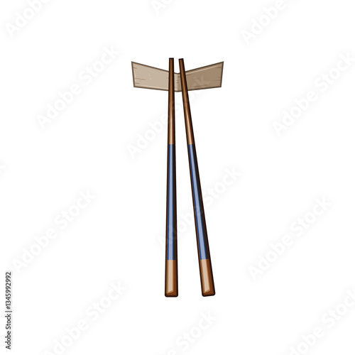 stylish chopstick rest cartoon vector illustration