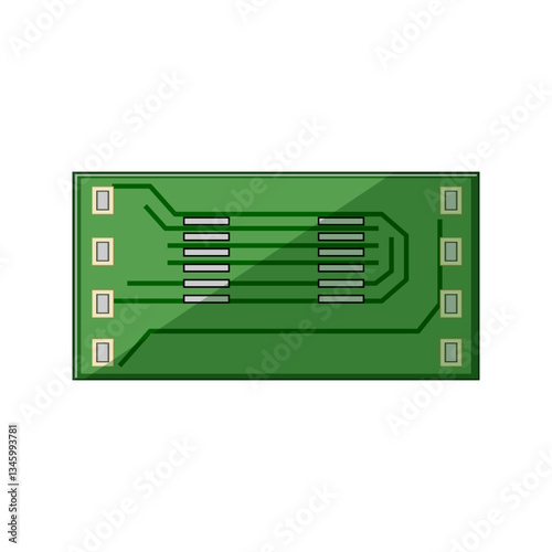 capacitor circuit board cartoon vector illustration