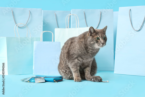 Cute cat with shopping bags...