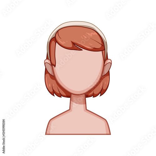updo hairstyles for kid girl cartoon vector illustration