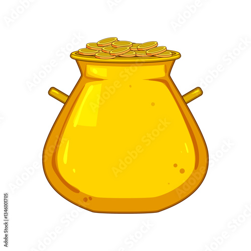 hat leprechaun gold pot cartoon vector illustration