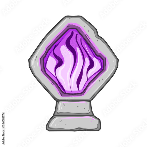enchantment magic door portal cartoon vector illustration
