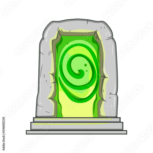 threshold magic door portal cartoon vector illustration