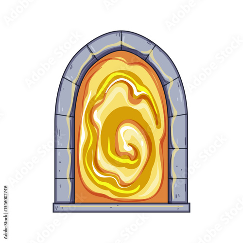 nexus magic door portal cartoon vector illustration