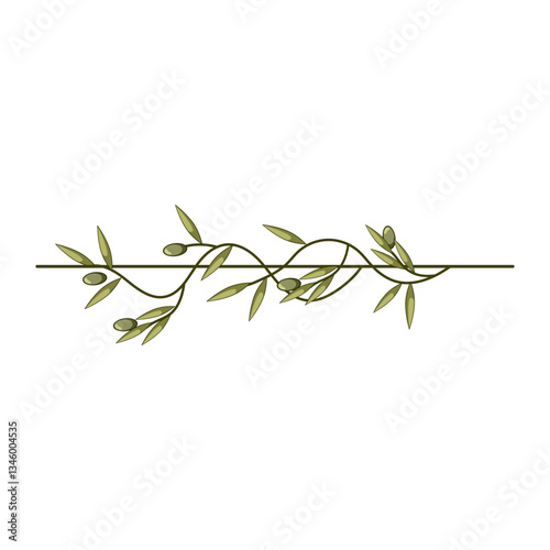 cuisine olive border divider cartoon vector illustration