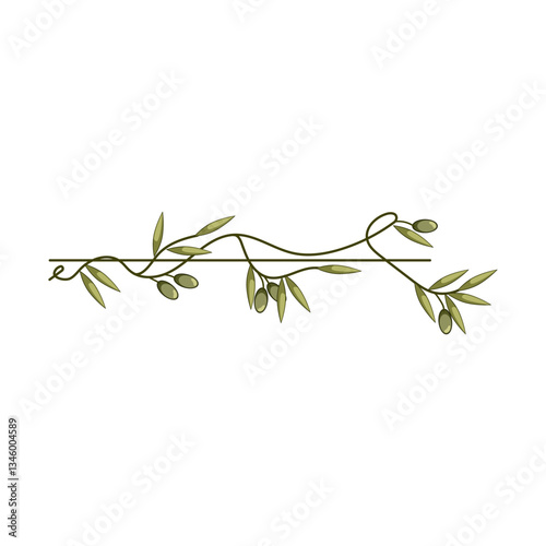 brunch olive border divider cartoon vector illustration