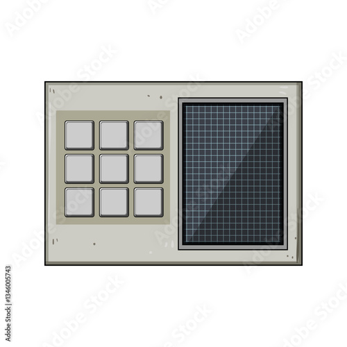 bowl retro control panel cartoon vector illustration