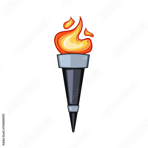 burn torch fire cartoon vector illustration