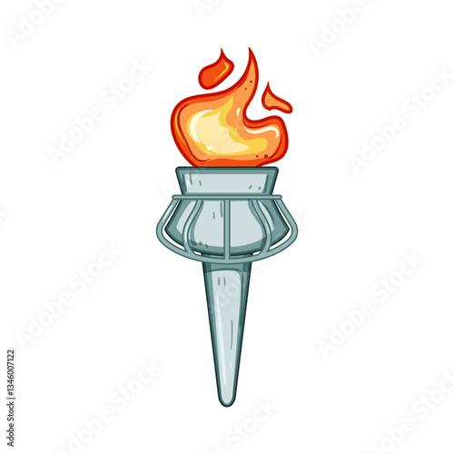 light torch fire cartoon vector illustration