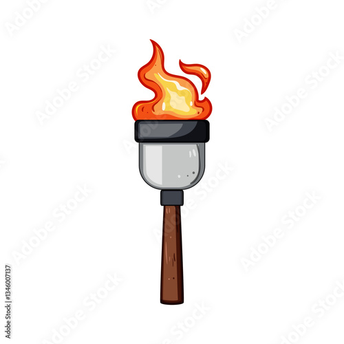 flame torch fire cartoon vector illustration