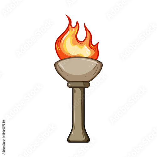 flicker torch fire cartoon vector illustration