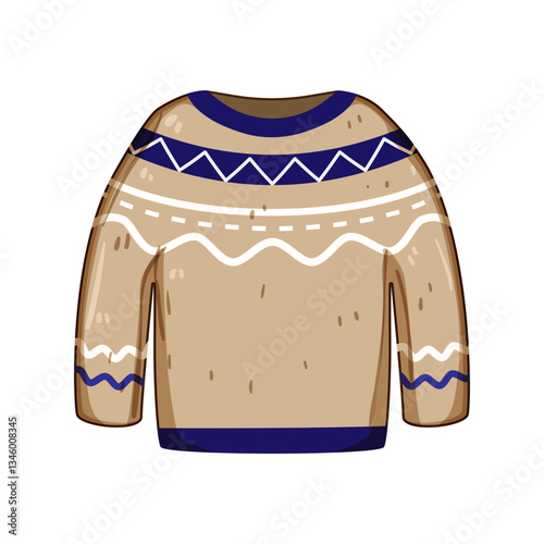 holiday winter sweater cozy cartoon vector illustration
