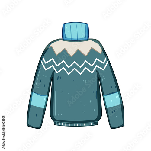 warm winter sweater cozy cartoon vector illustration