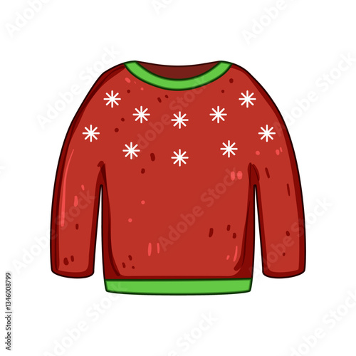 gift winter sweater cozy cartoon vector illustration