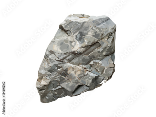 A vector illustration of a rock or stone isolated on a transparent background, showcasing natural texture and detail, ideal for nature, geology, and outdoor-themed projects.