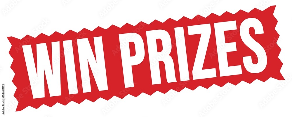 WIN PRIZES text written on red stamp sign. WIN PRIZES text written on red stamp sign.