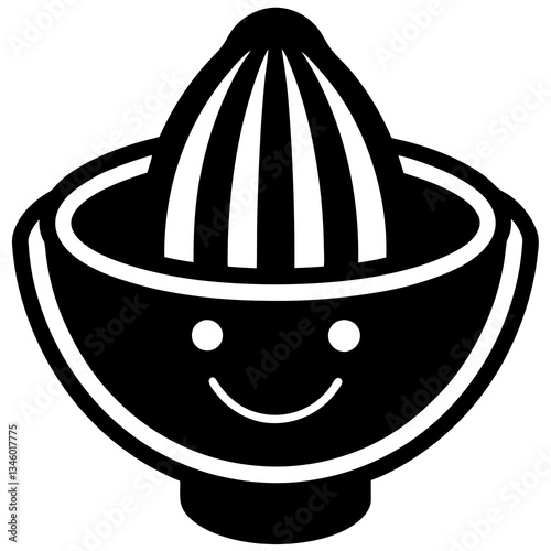 A smiling lemon squeezer silhouette vector illustration 